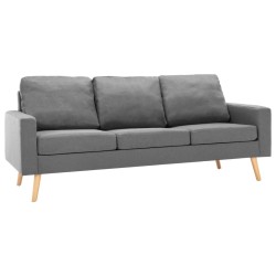 vidaXL Conjunto de sofás de 3 piezas tela gris claro