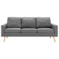 vidaXL Conjunto de sofás de 3 piezas tela gris claro vidaXL Conjunto de sofás de 3 piezas tela gris claro