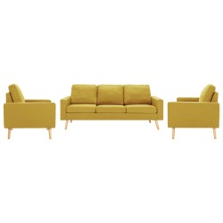 vidaXL Juego de sofás 3 piezas de tela amarillo
