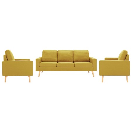 vidaXL Juego de sofás 3 piezas de tela amarillo