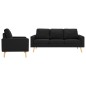 vidaXL Juego de sofás 2 piezas de tela negro vidaXL Juego de sofás 2 piezas de tela negro