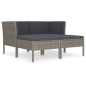 vidaXL Set de muebles de jardín 4 pzas y cojines ratán sintético gris vidaXL Set de muebles de jardín 4 pzas y cojines ratán sintético gris