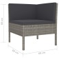 vidaXL Set de muebles de jardín 4 pzas y cojines ratán sintético gris vidaXL Set de muebles de jardín 4 pzas y cojines ratán sintético gris