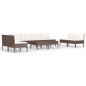 vidaXL Set muebles de jardín 10 piezas cojines ratán sintético marrón vidaXL Set muebles de jardín 10 piezas cojines ratán sintético marrón