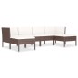 vidaXL Set muebles de jardín 6 piezas y cojines ratán sintético marrón vidaXL Set muebles de jardín 6 piezas y cojines ratán sintético marrón
