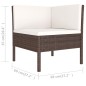 vidaXL Set muebles de jardín 6 piezas y cojines ratán sintético marrón vidaXL Set muebles de jardín 6 piezas y cojines ratán sintético marrón
