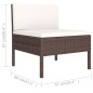 vidaXL Set muebles de jardín 6 piezas y cojines ratán sintético marrón vidaXL Set muebles de jardín 6 piezas y cojines ratán sintético marrón