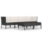 vidaXL Set de muebles de jardín 6 pzas y cojines ratán sintético negro vidaXL Set de muebles de jardín 6 pzas y cojines ratán sintético negro