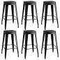 vidaXL Mesa alta y taburetes de bar 7 piezas negro