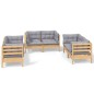 vidaXL Juego de muebles de jardín 6 pzas y cojines madera maciza pino vidaXL Juego de muebles de jardín 6 pzas y cojines madera maciza pino