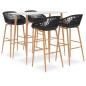 vidaXL Mesa alta y taburetes de bar 5 piezas blanco y negro vidaXL Mesa alta y taburetes de bar 5 piezas blanco y negro