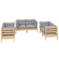 vidaXL Juego de muebles de jardín 6 pzas y cojines madera maciza pino vidaXL Juego de muebles de jardín 6 pzas y cojines madera maciza pino