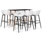 vidaXL Mesa alta y taburetes de bar 7 piezas negro y blanco vidaXL Mesa alta y taburetes de bar 7 piezas negro y blanco