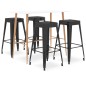 vidaXL Mesa alta y taburetes de bar 5 piezas blanco y negro vidaXL Mesa alta y taburetes de bar 5 piezas blanco y negro