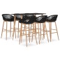 vidaXL Mesa alta y taburetes de bar 7 piezas negro vidaXL Mesa alta y taburetes de bar 7 piezas negro