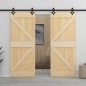 vidaXL Puerta corredera con herrajes madera maciza de pino 80x210 cm vidaXL Puerta corredera con herrajes madera maciza de pino 80x210 cm