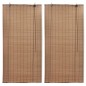 vidaXL Estor enrollable de bambú 2 unidades marrón 100x160 cm vidaXL Estor enrollable de bambú 2 unidades marrón 100x160 cm