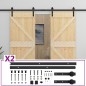vidaXL Puerta corredera con herrajes madera maciza de pino 80x210 cm