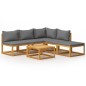 vidaXL Muebles de jardín 6 pzas cojines madera maciza de acacia 