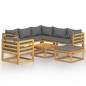 vidaXL Muebles de jardín 8 pzas cojines madera maciza de acacia 