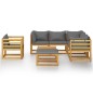 vidaXL Muebles de jardín 8 pzas cojines madera maciza de acacia 