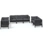 vidaXL Juego de muebles de jardín 7 pzas y cojines madera maciza pino vidaXL Juego de muebles de jardín 7 pzas y cojines madera maciza pino