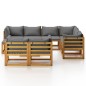 vidaXL Muebles de jardín 10 pzas cojines madera maciza de acacia vidaXL Muebles de jardín 10 pzas cojines madera maciza de acacia