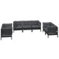vidaXL Juego de muebles de jardín 7 pzas y cojines madera maciza pino vidaXL Juego de muebles de jardín 7 pzas y cojines madera maciza pino