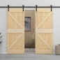 vidaXL Puerta corredera con herrajes madera maciza de pino 100x210 cm vidaXL Puerta corredera con herrajes madera maciza de pino 100x210 cm