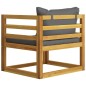vidaXL Muebles de jardín 5 pzas cojines madera maciza de acacia 