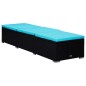 vidaXL Tumbonas de jardín y mesita 3 piezas ratán sintético negro vidaXL Tumbonas de jardín y mesita 3 piezas ratán sintético negro