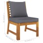 vidaXL Muebles de jardín 4 pzas cojines crema madera maciza de acacia vidaXL Muebles de jardín 4 pzas cojines crema madera maciza de acacia