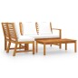 vidaXL Muebles de jardín 4 pzas cojines crema madera maciza de acacia vidaXL Muebles de jardín 4 pzas cojines crema madera maciza de acacia