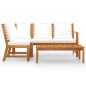 vidaXL Muebles de jardín 4 pzas cojines crema madera maciza de acacia vidaXL Muebles de jardín 4 pzas cojines crema madera maciza de acacia