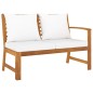 vidaXL Muebles de jardín 4 pzas cojines crema madera maciza de acacia vidaXL Muebles de jardín 4 pzas cojines crema madera maciza de acacia