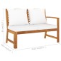 vidaXL Muebles de jardín 4 pzas cojines crema madera maciza de acacia vidaXL Muebles de jardín 4 pzas cojines crema madera maciza de acacia