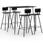vidaXL Mesa alta y taburetes de bar 5 piezas negro vidaXL Mesa alta y taburetes de bar 5 piezas negro