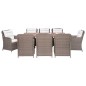 vidaXL Set de comedor jardín 9 pzas y cojines ratán sintético marrón vidaXL Set de comedor jardín 9 pzas y cojines ratán sintético marrón
