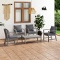 vidaXL Muebles de jardín 5 pzas cojines gris madera maciza de acacia vidaXL Muebles de jardín 5 pzas cojines gris madera maciza de acacia