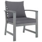 vidaXL Muebles de jardín 5 pzas cojines gris madera maciza de acacia vidaXL Muebles de jardín 5 pzas cojines gris madera maciza de acacia