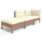 vidaXL Muebles de jardín 3 piezas cojines madera maciza de pino