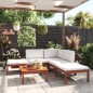 vidaXL Muebles de jardín 6 pzas cojines crema madera maciza de acacia vidaXL Muebles de jardín 6 pzas cojines crema madera maciza de acacia