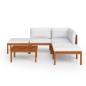 vidaXL Muebles de jardín 6 pzas cojines crema madera maciza de acacia vidaXL Muebles de jardín 6 pzas cojines crema madera maciza de acacia