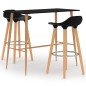 vidaXL Juego de mesa alta y taburetes de bar 3 piezas negro vidaXL Juego de mesa alta y taburetes de bar 3 piezas negro