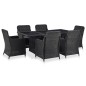 vidaXL Set de comedor de jardín 7 piezas ratán sintético negro vidaXL Set de comedor de jardín 7 piezas ratán sintético negro