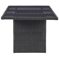 vidaXL Set de comedor de jardín 7 piezas ratán sintético negro