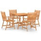 vidaXL Juego de comedor para jardín 5 piezas madera maciza de acacia vidaXL Juego de comedor para jardín 5 piezas madera maciza de acacia