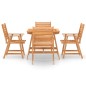 vidaXL Juego de comedor para jardín 5 piezas madera maciza de acacia vidaXL Juego de comedor para jardín 5 piezas madera maciza de acacia