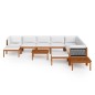 vidaXL Muebles de jardín 12 pzas cojines crema madera maciza acacia vidaXL Muebles de jardín 12 pzas cojines crema madera maciza acacia