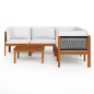 vidaXL Muebles de jardín 6 pzas cojines crema madera maciza de acacia vidaXL Muebles de jardín 6 pzas cojines crema madera maciza de acacia